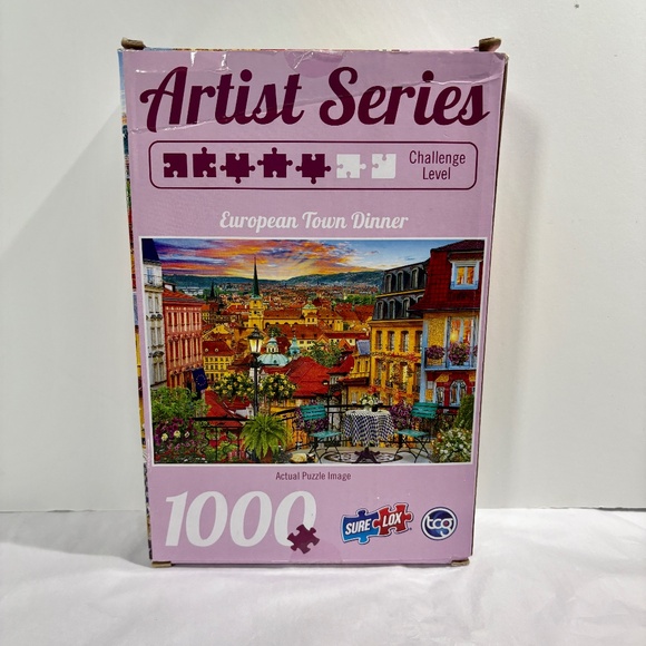 TCGArtist Series Sure Lox "European Town Dinner" 1000 Piece Jigsaw Puzzle New - Picture 2 of 5